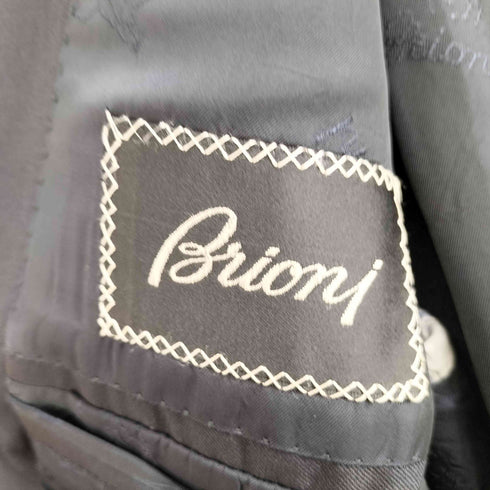 ブリオーニ BRIONI PALATINO ウールギャバ 段返り 3B テーラードジャケット TENSHI ウールギャバ 2タック センタープレススラックス セットアップ メンズ  52